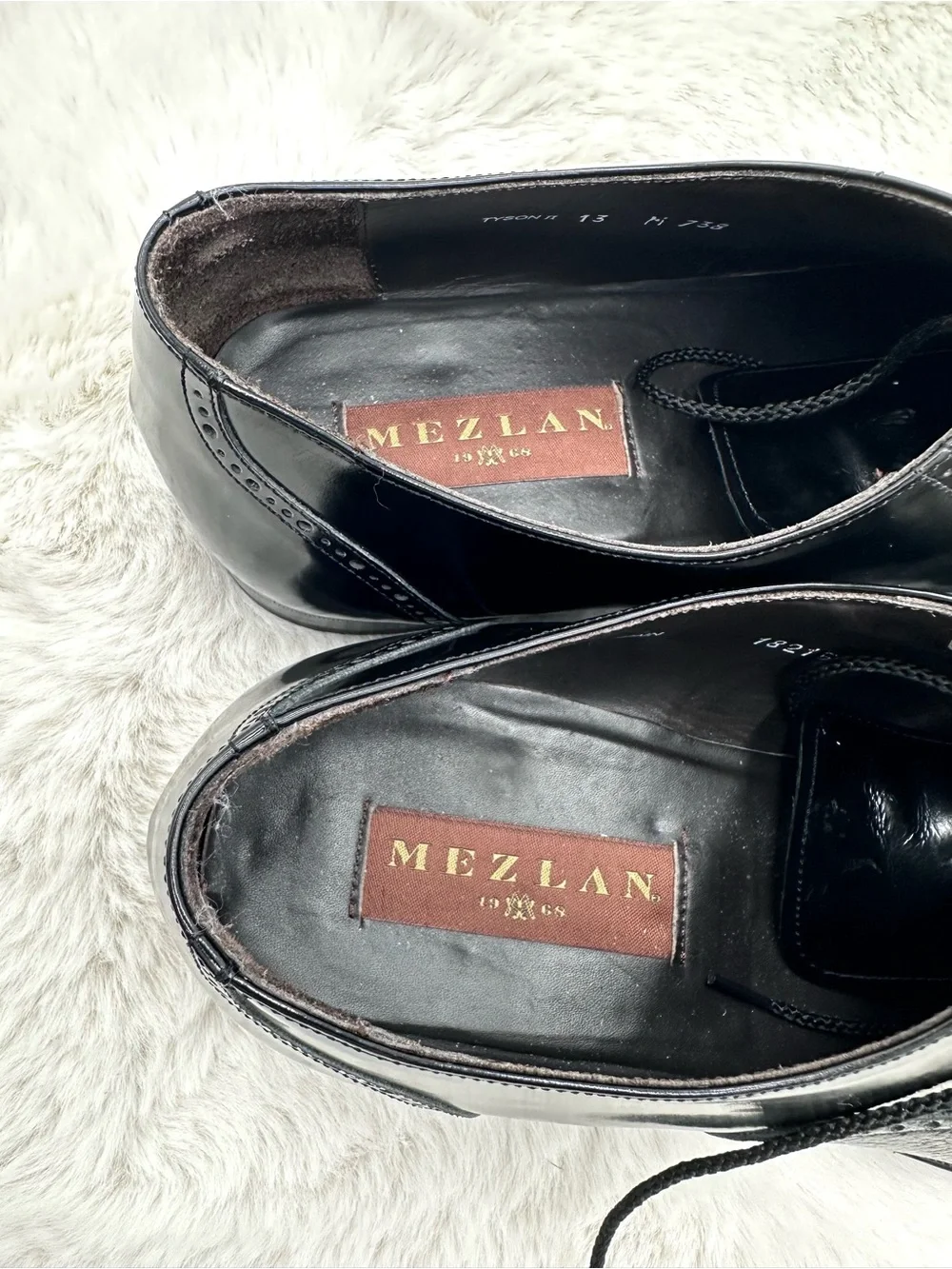 Mezlan Tyson II Men’s Calf & Deerskin Oxford Shoes Size 13 Black leather